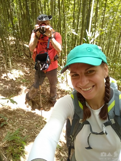 Selfie: me, Pedro, camera and bamboos